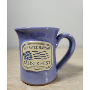 The Sayre Mansion Musikfest Deneen Pottery Purple Mug